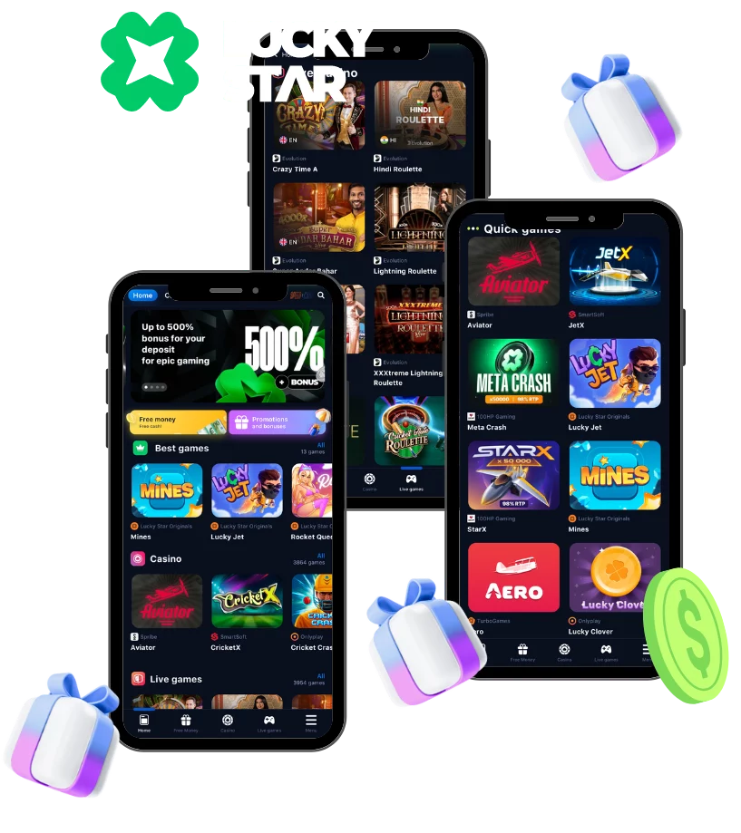 Lucky Star App Download and receive bonuses to you Deposit.